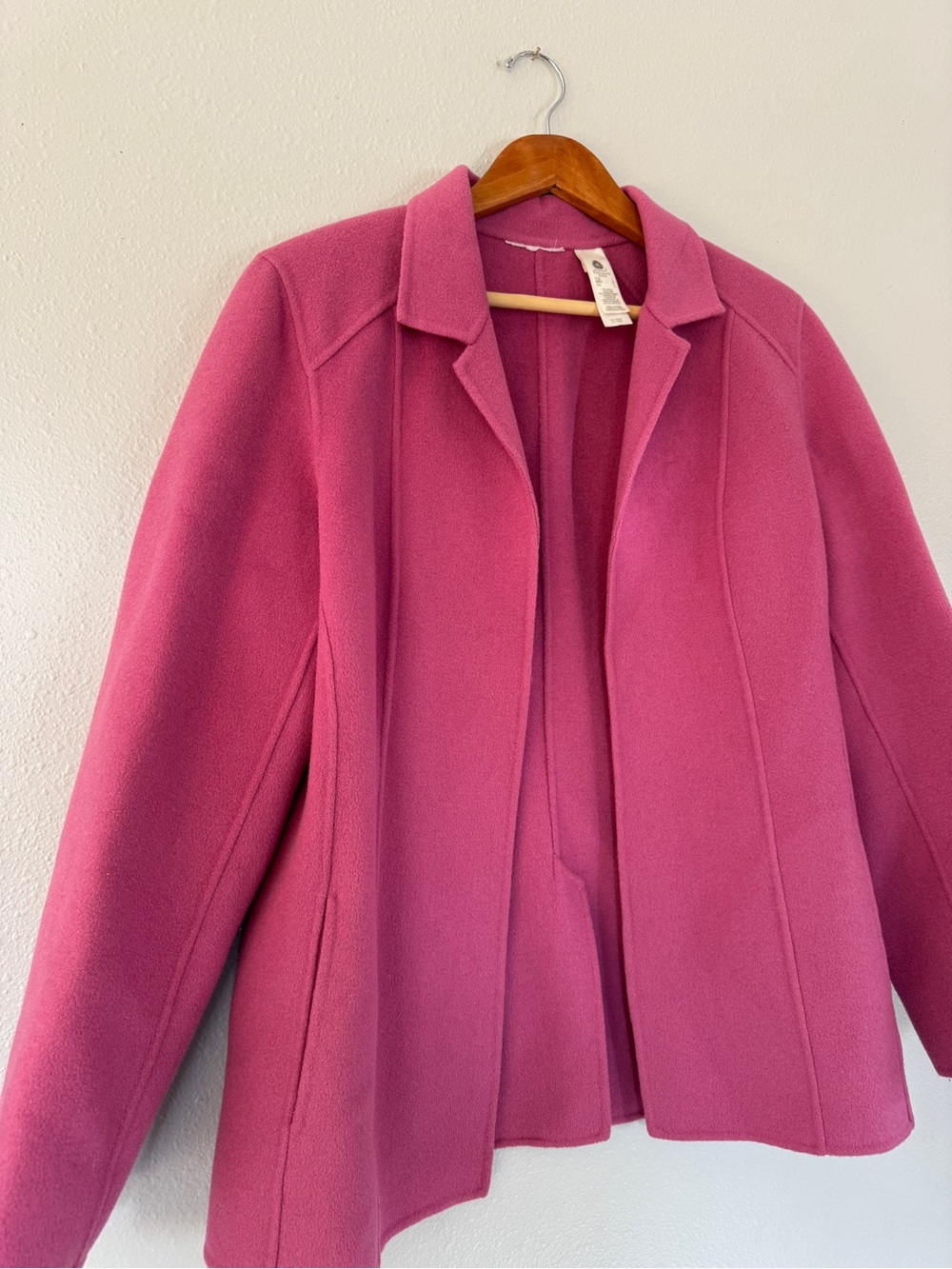 VTG Woolmark Pink Angora Wool Blend Blazer Coat Soft Luxury Barbiecore Coquette